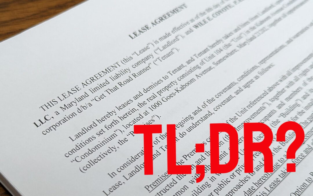 “TLDR” Is Not a Good Strategy When it Comes to Commercial Leases